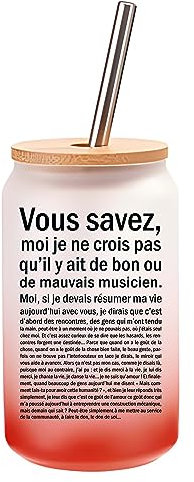 Planetee Verre Cocktail musicien situation homme | Idée Cadeau Verre à Eau avec Paille