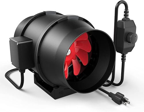 iPower 15,2 cm Inline-Kanal 395 CFM Lüftungsauspuff mit variablem HVAC-Gebläse für Wachstumszelte, Hydrokultur, Garten, 15,2 cm Ventilator + Geschwindigkeitsregler