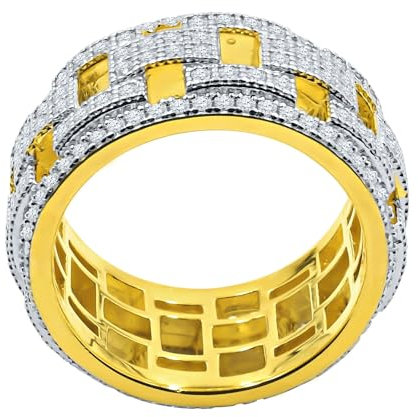 .iced-out. Sterling 925er Silber Ring - CONNECT gold - 9
