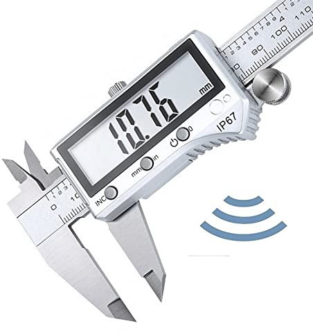 Digitaler Messschieber aus Edelstahl, wasserdichtes Lineal, for Messen von Bluetooth-kompatiblen Werkstückwerkzeugen, Durchmesser, Höhe, Tiefe (Color : 0-200mm)