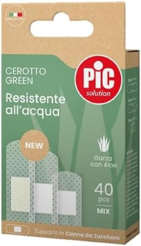 Pic Solution Cerotto Green Canna da Zucchero e Aloe Resistente all'Acqua, Confezione Mix da 40 Pezzi, Dimensioni 7x2 mm 20 Pezzi, 6x2 mm 10 Pezzi, 4x2mm 10 Pezzi