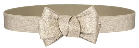 YooAi Damen-Gürtel für Kleider Schlanker dünner mit Schleifen-Dekor Elastischer Gürtel für die Damen-Taille 88 Goldfarben
