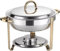 Vinbcorw Meal stainless steel chafing dish round 4.5 liter chafing dish round, food warmer foldable, chafing dishes for buffet catering gastro and party,A
