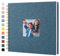 Hiwhy Scrapbook Fotoalben Leineneinband 20,5x20,5 cm 40 Seiten Hardcover Kraft Weiß Seiten Erinnerung Scrapbooking Buch für Hochzeit Reise Baby Dusche Gästebuch, Dunkelblau