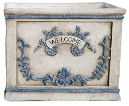 GNbow Front Porch Planters, Planter Pot With Welcome Sign, Planter For Outdoor Front Door (Color : Vintage, Size : 51 * 40 * 31cm)