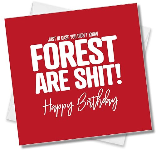 Punkcards Nottingham Forest FC Geburtstagskarte. Lustige Fußball-Geburtstagskarte. Fußball-Grußkarte von Derby County-Fußballfans
