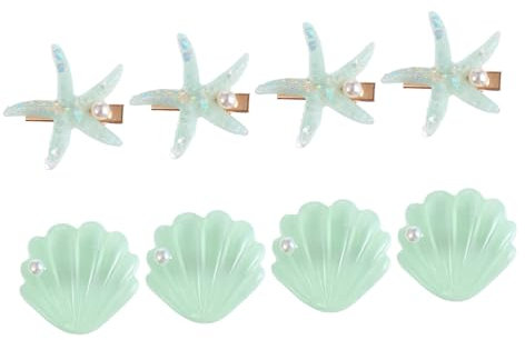 8Pièces Pinces à Cheveux Forme de Coquille Exquise Lot de Pince Cheveux Coiffeur Accessoires Créatifs pour Filles et Femmes