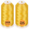 New brothread 2er Set Polyester Maschinen Stickgarn Riesige Spule 5000M für alle Stickmaschine - Yellow