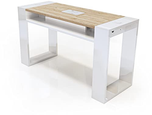 Table nails manucure professionnelle à ongles, avec aspirateur à ongles, 140 x 73 x 50 cm, modèle Astra simple, 140 cm (Sherwood + aspirateur 400)
