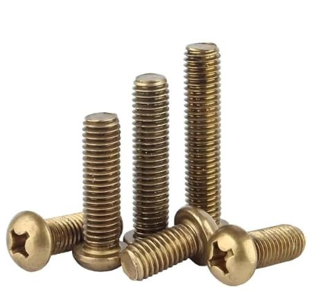 KUKUUU Brass Machine Screws Copper Pan Head Fastener Bolts(M6x35mm (5pcs))