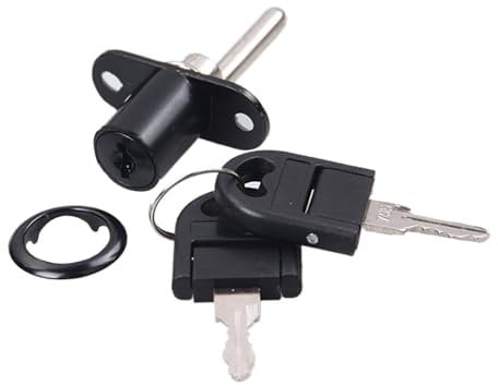 siduytin Cerradura de lengüeta para archivadores y gabinetes de oficina, cilindro de bloqueo giratorio de aleación de Zinc, cerradura Triple para archivador de escritorio, Negro, 16MM