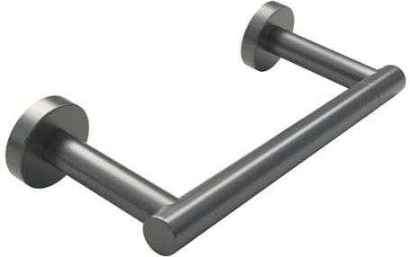 POKIM Gray Toilet Paper Holder Wall Mount, Dark Grey Bathroom Toilet Paper Holder for SUS 304 Stainless Steel, Double Post Pivoting Toilet Paper Roll Holder for Bathroom RV Paper Towels for TP