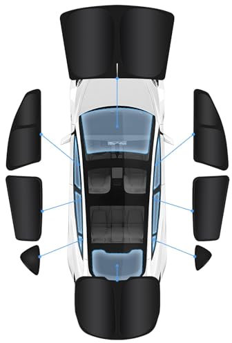8PC Tesla Model 3 Window Privacy Sunshade,2 in1 Ice Crystal Window Privacy Reflective Visor with UPF50+ UV Protection for Tesla Model 3 2020-2025 Interior Accessories Outdoor Camping