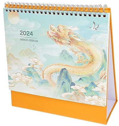 Gogogmee Klappkalender Dekorativer Monatskalender Stehkalender für Täglichen Gebrauch Tischkalender aus Dickem Material Bürokalender als Tischaufsteller