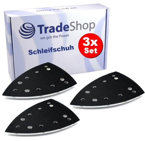 Trade-Shop Lot de 3 plaques de ponçage 100 x 150 mm compatibles avec Festool DS 400, DTS 400, DTSC 400, remplace 493723 (SSH-STF-Delta100 x 150/7)