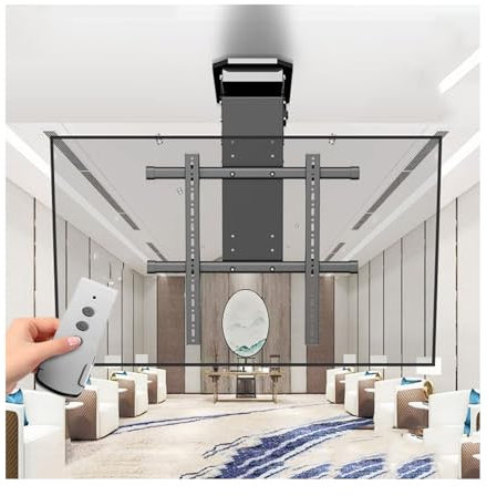 TV Mount Bracket - for 50-90 Inch TVs, Hidden Drop Down TV Lift with Auto Lifting, TV with Remote Control and Switch Control