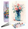Bougimal Peinture par Numéro Adulte Paysages avec Pinceaux et Acryliques Bricolage Peintures Kits, pour la Décoration Intérieure maison, Fleurs 3 28x35cm(sans Cadre)