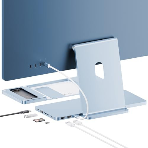 PULWTOP USB C Hub for iMac 24 Inch M1/M3/M4, 8 in 1 iMac USB Hub mit M.2 SSD Enclosure (SSD Not Included), iMac Accessories mit USB A/C 3.2 10 Gbit/s, 2 USB A 2.0, SD/TF