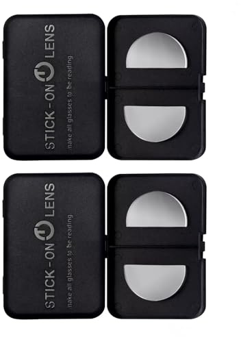 SKYWAY 2 Pack Stick on Reading Lens, Adhesive Magnifying Bifocal Lenses for Sunglasses/Goggles/Glasses/Mask, No Water Needed,2.0 Dioptres