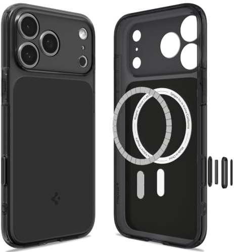 Spigen iPhone 17 Pro Max Hülle [2025 Upgrade Kamerasteuerung] Ultra Hybrid T MagFit Case Handyhülle Transparent Kompatibel mit MagSafe –Matte Black