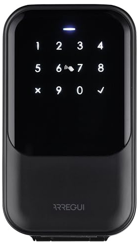 ARREGUI Keeper 2.0 SEG015N Boîte à Clés Connectée | Coffre de Sécurité pour Clés Ouverture via App, Code ou Carte| Boitier à Clé | Coffre Mural pour Clés pour Résidence de Tourisme | Noir