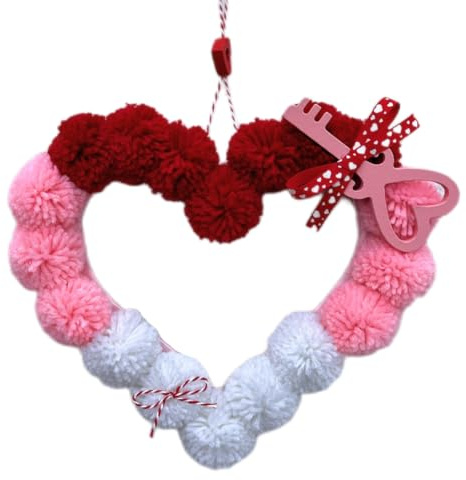 Bosiyrggrl Love Valentine'S Day Fur Ball Garland Plush Love Interior Decoration Home Decoration Proposal Wedding Decoration C