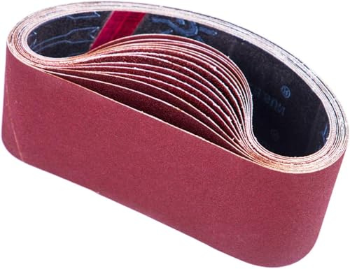 15 Pack Sanding Belts, 75 x 457 mm Assorted Grit Sanding Belts for Belt Sanders - Including 80/120/150/240/400 Grits, Ideal for Woodworking