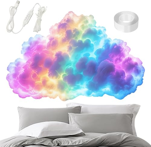 Yuemeuy Wolken LED Deckenleuchte - 3D Gewitterwolken Leuchte Dekorations Set - Musik Dekorationsbeleuchtung | Für Schlafzimmer Homeoffice Party Festival Feier Fotografie Und Schreibtisch