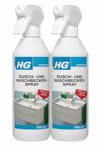 HG Dusch- und Waschbecken-Spray 2er Pack – Täglicher Badreiniger gegen Kalk & Wasserflecken