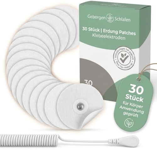 Erdung Patches Klebeelektroden 30 Stück selbsthaftende Elektroden Pads für Körper Anwendung kompatibel mit Erdungskabel und Erdungssystemen geborgenschlafen