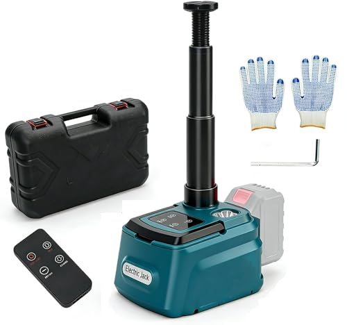Wagenheber Hydraulischer 5T Kompatibel mit Makita 18V, 220W Elektrischer | Wagenheber mit aufblasbarer Pumpe und LED-Licht, 15,5–45 cm Wagen-heber für Auto, SUV,MPV, Reifenwechsel (on Akku)