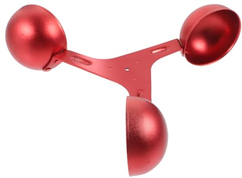 Toyvian Capteur Anémométrique à 3 Tasses en Aluminium, Coupelles de Mesure du Vent Diamètre 200 Mm, Accessoire pour Anémomètre Extérieur, Tasse à Vent Rouge Compatible Station Météo