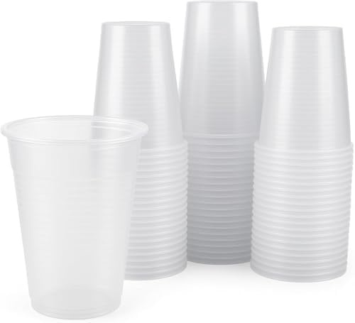 TG-GENT Transparente Plastikbecher 0,5l - 200 Stück | Trinkbecher mit Eichstrich 0,5l | Ideal als Trinkbecher Einweg für Party & mehr | Plastikbecher für Kaltgetränke