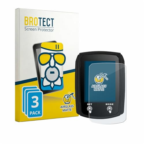 BROTECT Entspiegelungs Schutzglas für JZK Bike Computer (3 Stück) Schutzfolie Panzer Glas Matt [Extrem Kratzfest 9H, Anti-Reflex, Anti-Fingerprint]
