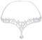 Tiara Brautschmuck Kristall Haarband Stirnband Strass Haar Kette (Silber)