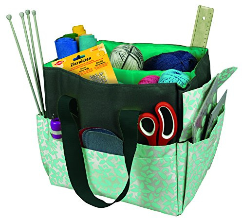 Kleiber 91886 Handarbeitstasche, 100% Polyester, türkis/grau, 34 x 29 x 25 cm