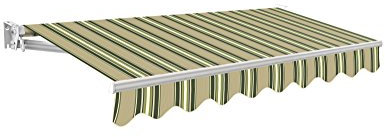 Primrose 2m Manual Awning - Multistripe Kensington DIY Patio Awning Gazebo Canopy Complete with Fittings and Winder Handle