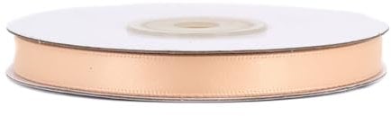 Doppelseitiges Satinband 6mm x 20m Rolle - FARBAUSWAHL in 6/10/25/38mm - farbecht & waschbar - Schleifenband für Hochzeit - Geschenkband zum Verpacken Dekorieren Basteln - Apricot 714