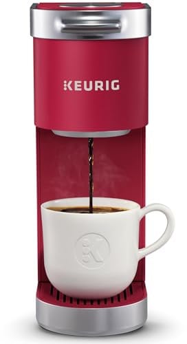 Keurig K-Mini Plus Single Serve K-Cup Pod Coffee Maker, with 6 to 12oz Brew Size, Stores up to 9 K-Cup Pods, Travel Mug Friendly, Cardinal Red