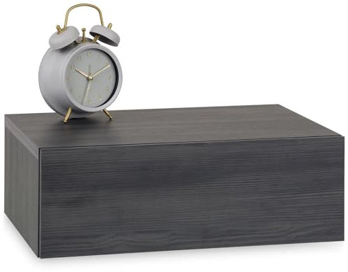 IDIMEX Chevet Suspendu Oceane, étagère Murale avec 1 tiroir sans poignée, en Bois décor Gris cendré