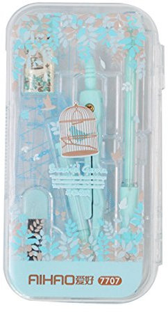 Mega Zirkel- und Mathematik-Set 8 in 1 für Mathematik Geometrie, Schreibwaren-Set für Kinder, 8-teilig (Grün)