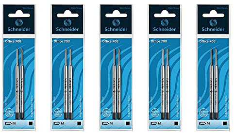 Schneider 50-77230 Kugelschreiber-Minen 708, System Parker, schwarz (5 x 2er Pack)