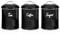 EHC Tea, Coffee, Sugar, Canister Set, Set of 3 Airtight Food Storage Easy to Open Storage Canisters Jars Tin, Black
