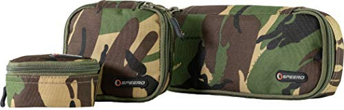 SPEERO Utility Pouches Kit 3 Pack – 600D Cordura Military Pouches with Military Spec Zips & Wipe Clean Base – Outdoor, Fishing & Tactical Storage, DPM