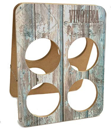 Vinoteca - Botellero para encimera de vino, pequeño, 4 botellas, soporte para almacenamiento de vino, mesa plegable para vino Oenophilia - La mejor idea de regalo para vinos, recuerdos, regalo