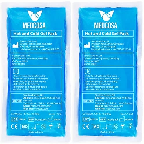 Medcosa Lot de 2 Compresses ThermiquesChaud/Froid Multifonction, Flexibles et Réutilisables, Pour Traitement des Blessures Sportives, Douleurs Musculaires, Sciatique, Migraines, etc.