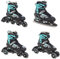 RAVEN Profession 4in1 Inlineskates Triskates Rollschuhe Schlittschuhe Inliner für Kinder und Erwachsene verstellbar (Black/Mint, 38-42 (25cm-27,5cm))