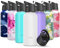 Vacuum Insulated Sports Water Bottle - THILY 32 oz Stainless Steel Leakproof Wide Mouth Water Flask with Flip Lid and Straw Lid, Keep Hot 12 Hours Cold 36 Hours, Sweat-proof, Powder Coated, White
