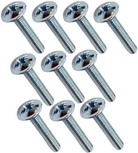 AERZETIX - C44740 - Juego de 10 - Tornillo para tiradores de muebles - cabeza grande abombada - Ø4x22mm - acero galvanizado - huella Pozidriv - bricolaje - renovación - decoración