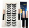 Lot de 5 paires de faux cils magnétiques avec eyeliner - [Mise à niveau 2022] - Réutilisables - Eyeliner magnétique et cils - Faux cils naturels duveteux avec applicateur de cils